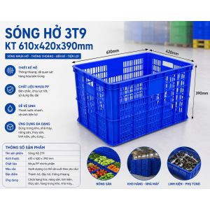 Sóng Hở 3T9 KT 610x420x390mm chứa hàng thông thoáng